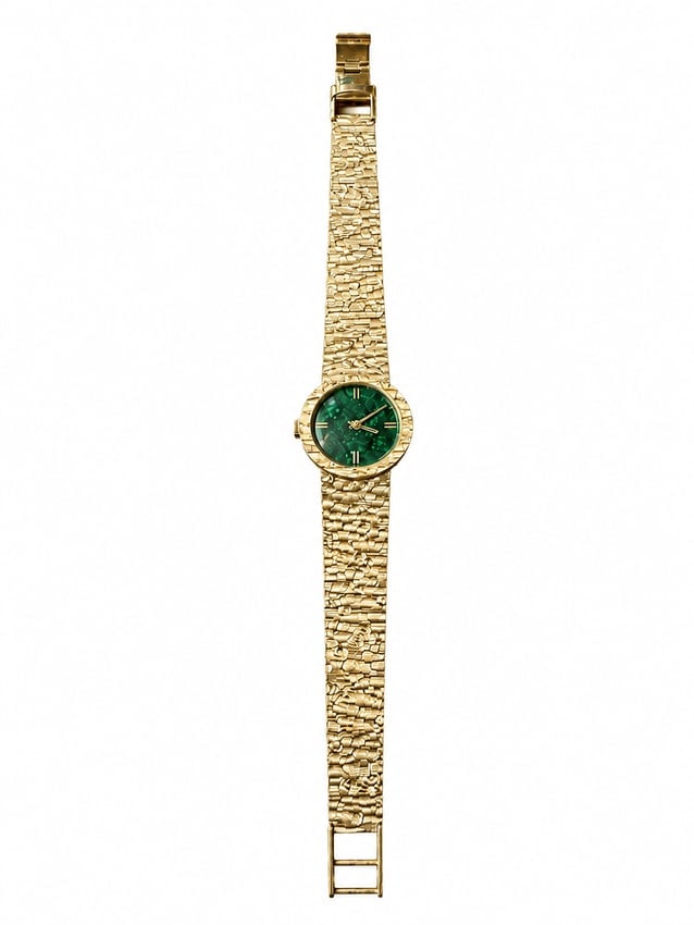 14K Gold Longines Ladies Watch Malachite Face