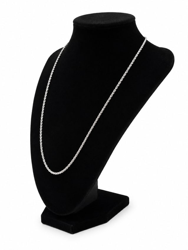 Silver Rope Chain Necklace