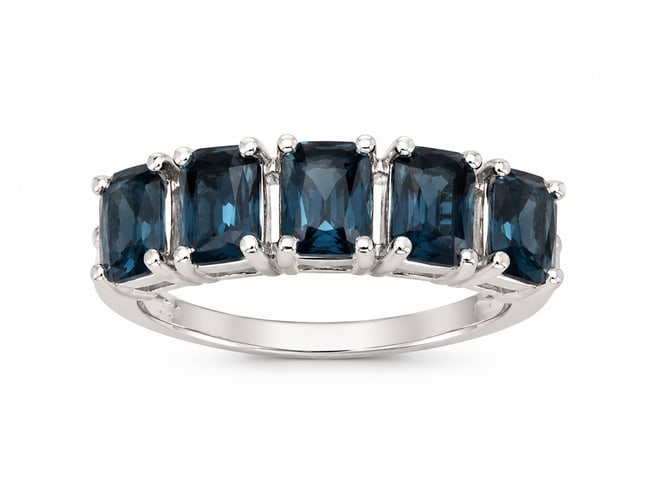 Sterling London Blue Topaz Five-Stone Band Ring (1 of 2)