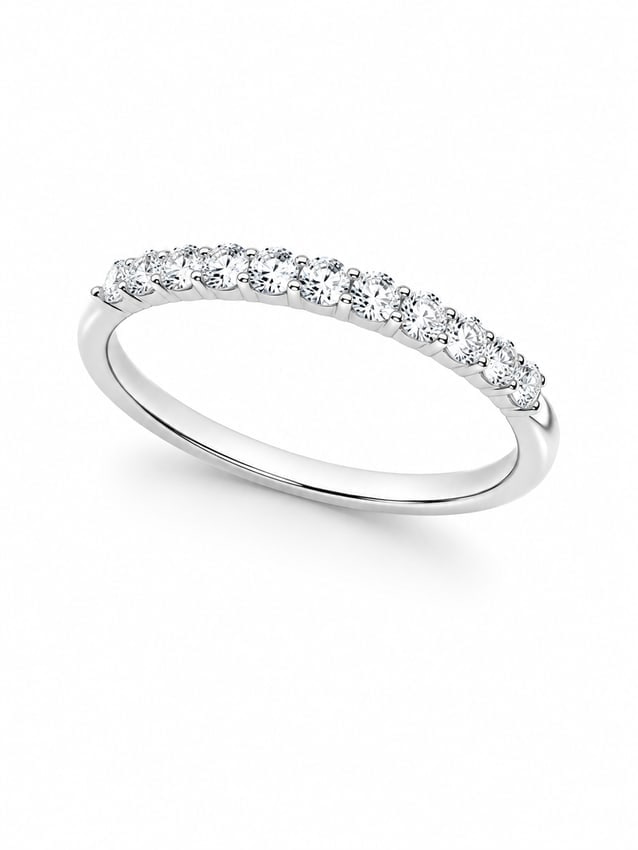 Silver Stone Graduated Eternity Band Ring