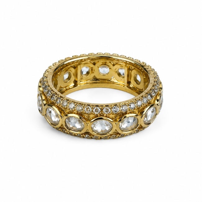 Oval CZ Eternity Band Gold Ring (1 of 1)