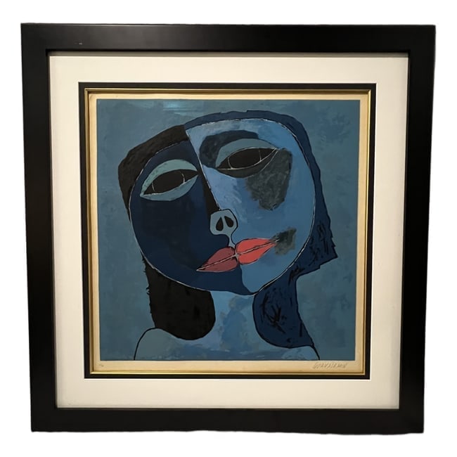 Oswaldo Guyasamin | Untitled | Limited Edition Lithograph #220/400: Description: A limited edition lithograph by Oswaldo Guyasamin. This piece is numbered 220/400, professionally framed, and ready for display. Artist: Oswaldo Guyasamin Title: Untitled Dimensions: