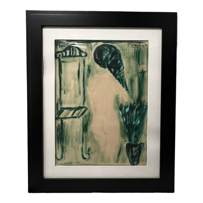Francois Paris | Untitled | Oil on Paper: Description: An oil on paper painting by Francois Paris. This piece is professionally framed and ready for display. Artist: Francois Paris Title: Untitled Dimensions: Art: 21" H x 16" W; Frame: 30" H 