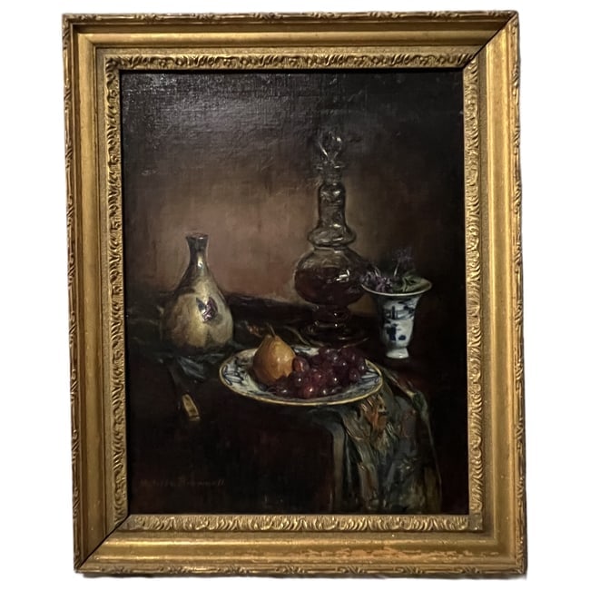 Matilda Brownell | Still Life with Decanter and Fruit | Oil on Canvas (1 of 3)