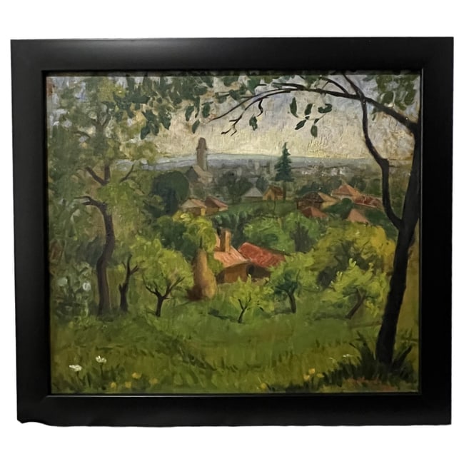 Village Landscape with Red Roofs | Oil on Board (1 of 4)