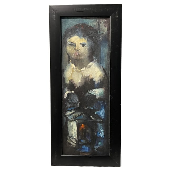 Mid-Century School (20th Century) | "Boy with Lantern" | Oil on Canvas (1 of 3)