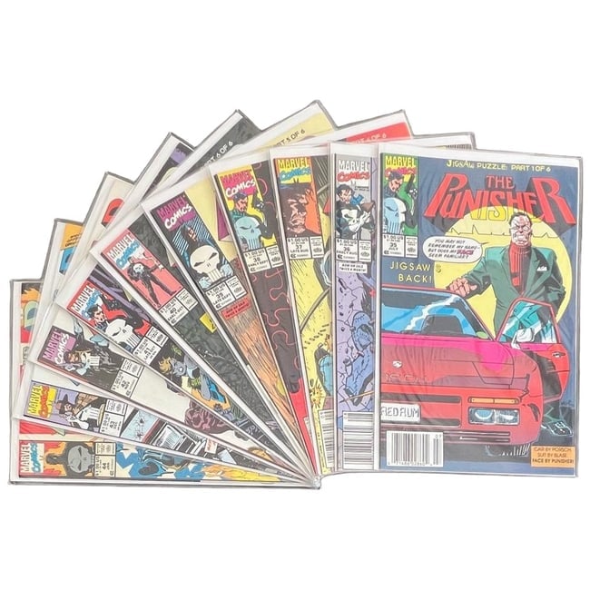 "The Punisher" #35-44 Lot (Marvel Comics) [Raw Ungraded]: "The Punisher" #35-44 Lot (Marvel Comics) [Raw Ungraded] A complete ten-issue sequential run spanning into 1990. Features iconic, high-octane action as Frank Castle takes his o