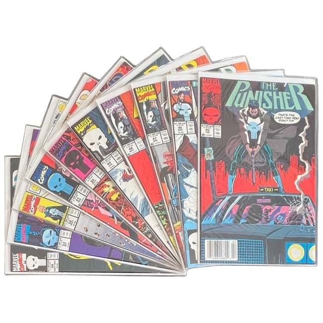 "The Punisher" #45-54 Lot (Marvel Comics, 1991) [Raw Ungraded]: "The Punisher" #45-54 Lot (Marvel Comics, 1991) [Raw Ungraded] A ten-issue sequential run showcasing the early 90s era of the Punisher. The primary highlight of this lot is the