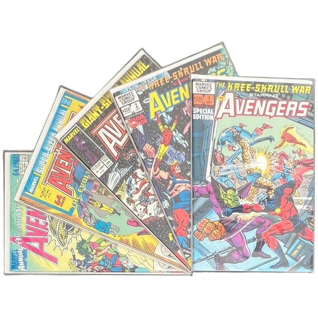"The Avengers" Kree-Skrull War & Annuals Lot (Marvel Comics) [Raw Ungraded]: "The Avengers" Kree-Skrull War & Annuals Lot (Marvel Comics) [Raw Ungraded] This five-issue lot consists of Marvel Comics' The Kree-Skrull War Special Edition #1-2, alongside Avengers Annuals #16,