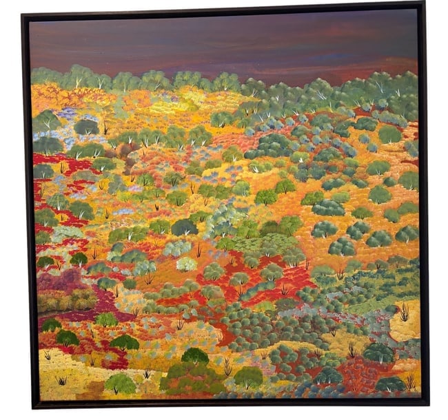 Ada Pula Beasley 'My Country' Acrylic on Canvas: Ada Pula Beasley: "My Country" Acrylic on Canvas Specifications & Details: Artist: Ada Pula Beasley Titl