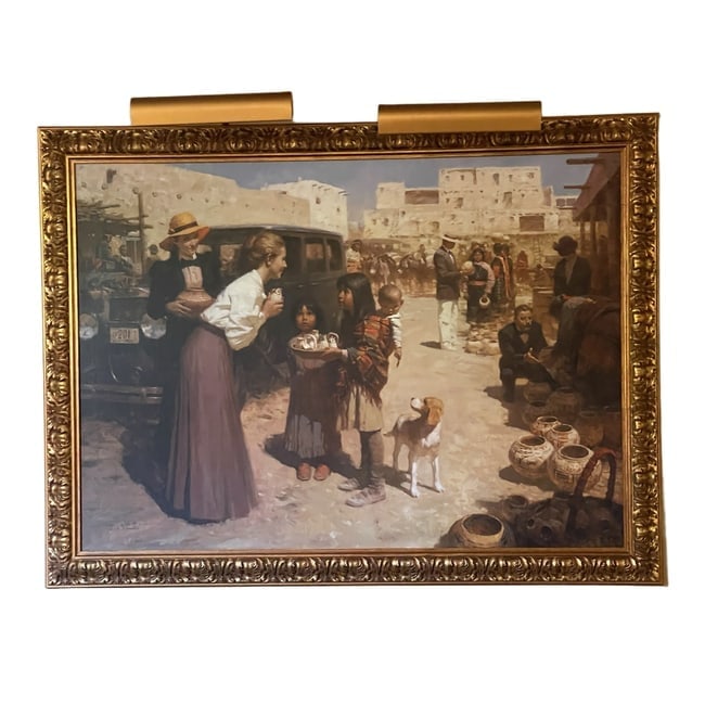 Z.S. Liang: "Pueblo Street Market, 1920s" | Signed and Numbered Canvas GiclÃ©e (1 of 2)