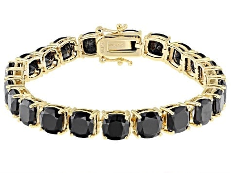 38.12ctw Black Spinel Bracelet in 18K Yellow Gold and Sterling Silver (1 of 4)