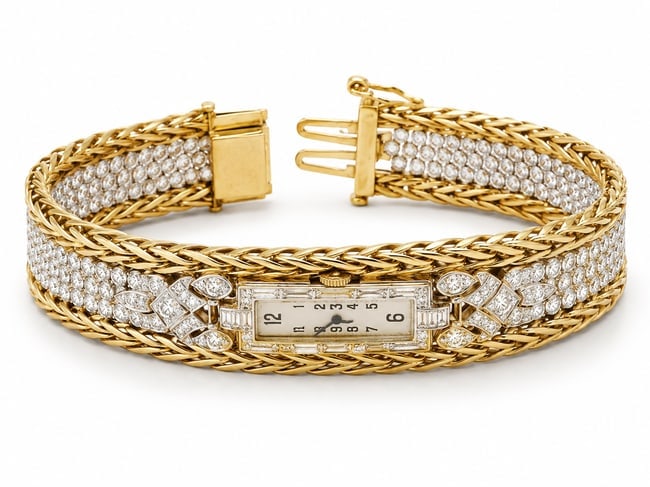 Audemars Piguet Movement Gold Diamonds Platinum Vintage Ladies Watch (1 of 4)