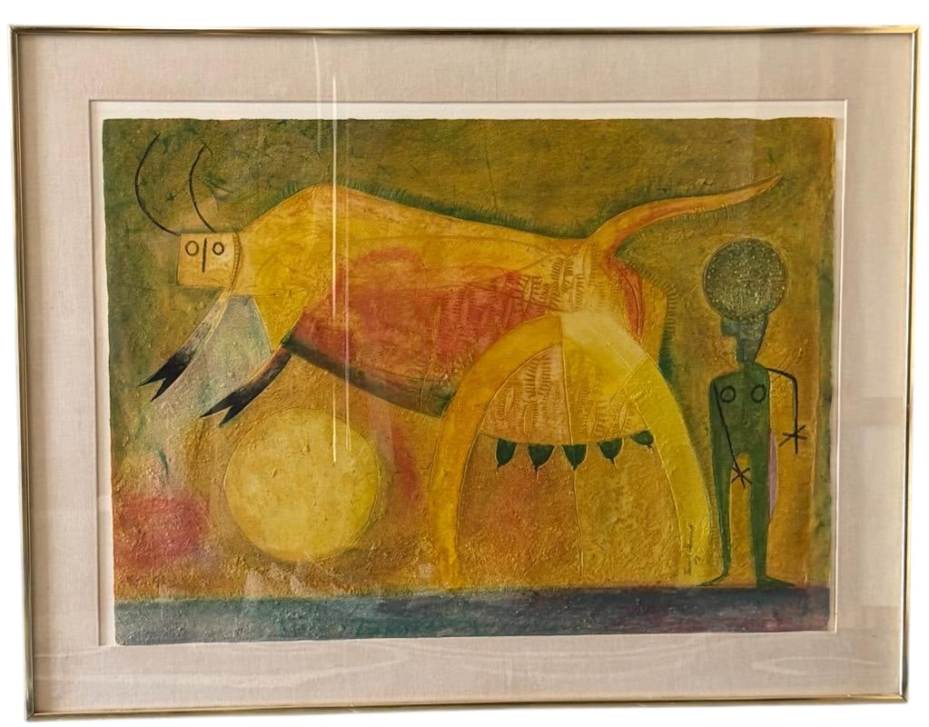 Teódulo Rómulo (Mexican, b. 1943) – Vaca Futbolera (1978) (1 of 3)