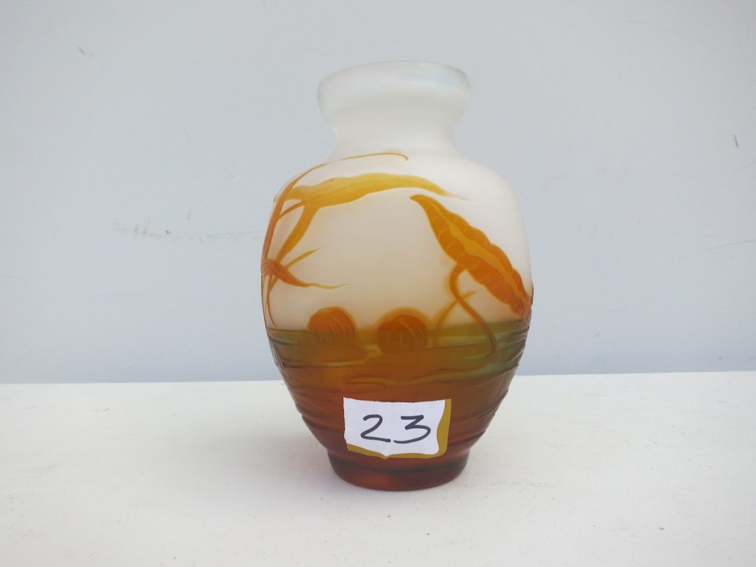 Signed,Emile  Galle cameo glass vase (1 of 3)