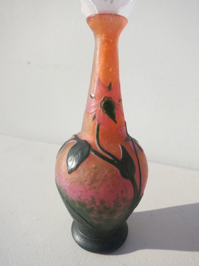 Daum Nancy Signed Cameo Glass Vase (1 of 4)