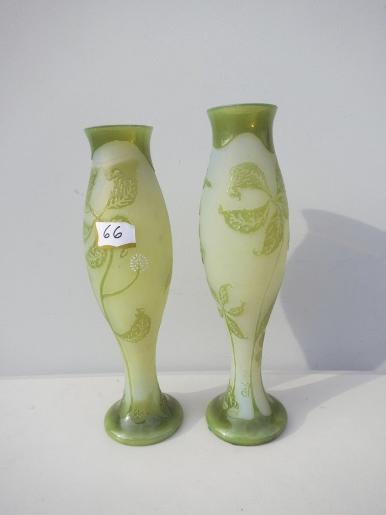 Cameo Glass 2 pc lot ,signed ART (1 of 2)