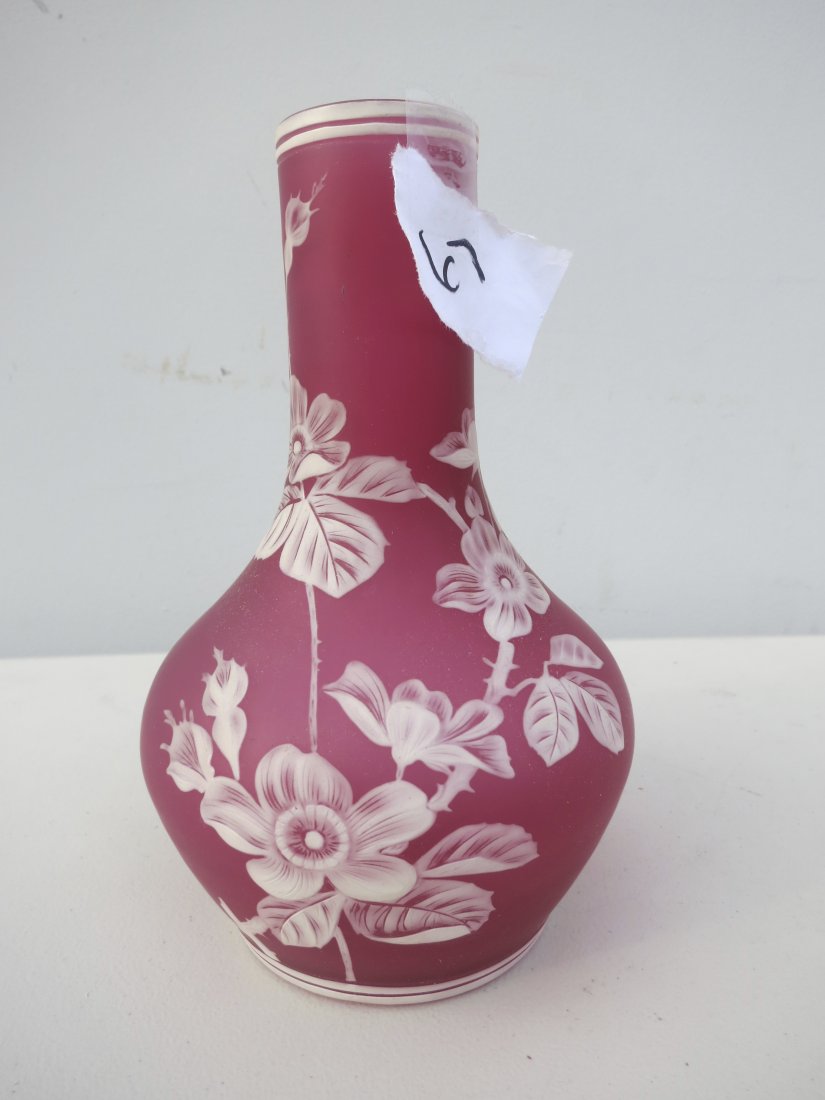 Webb English Cameo Glass Vase: Cameo Glass vase in the manner of Thomas Webb.H. 7 3/4 x 6" W