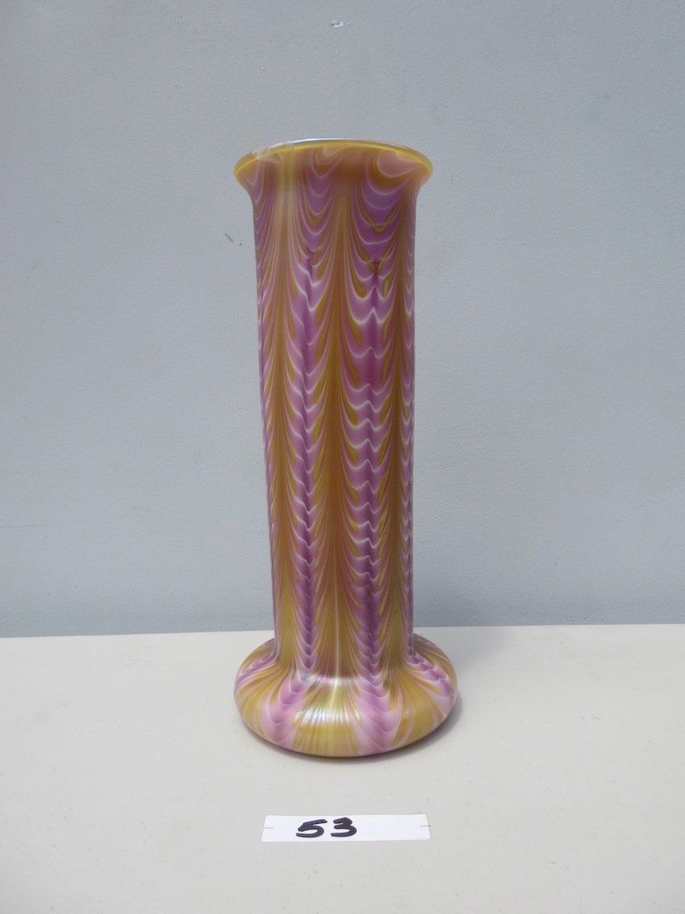 Lundenberg Studio signed Favrile glass vase (1 of 2)
