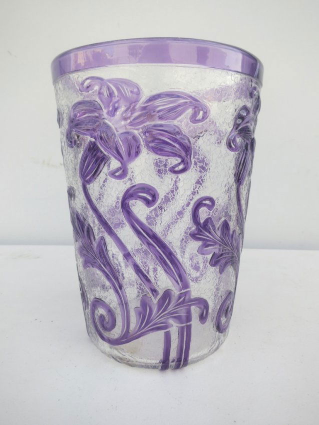 Thomas Webb Glass Vase signed. 8 1/4" (1 of 2)