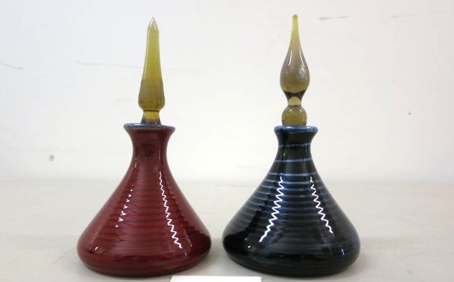 2 Lundberg Perfume Bottles. Signed .Numbered (1 of 3)