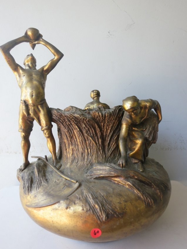 Antonin Larroux Les Bles Bronze Vase (1 of 4)