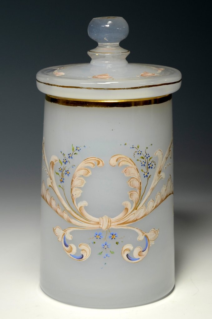 White Opal Glass Stein