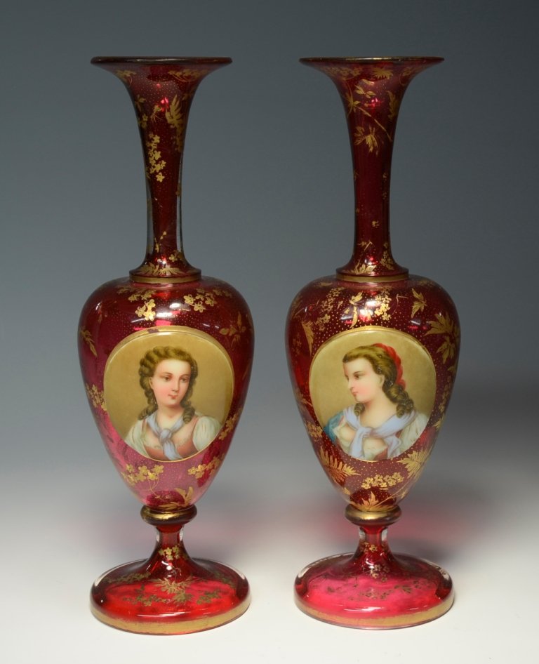 Double Overlay Portrait Vases