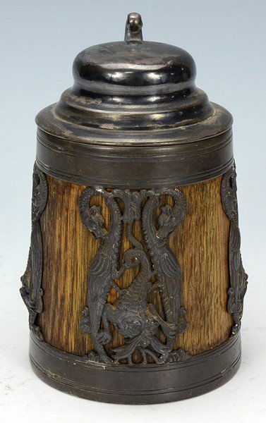 Wooden Stein with Silverplated Overlay (1 of 3)