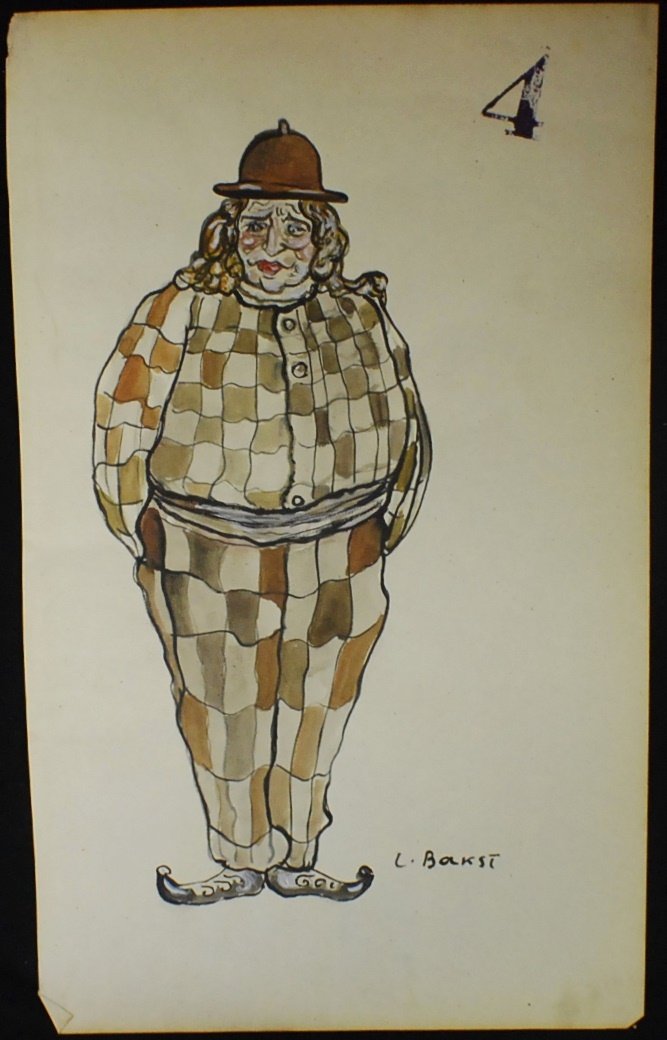 Leon Bakst (School). Theater costume design: Leon Bakst (School). Theater costume design. Watercolor on paper, signed lower right.