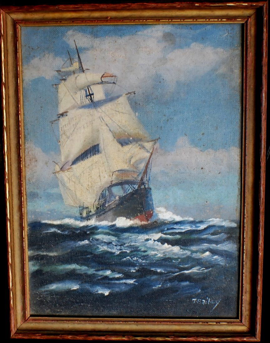 T. Baily (William Paskel, 1866 -1951) Oil on Canvas: T. Baily (William Frederick Paskel, 1866 -1951) Oil on Canvas 10” x 14”, wooden frame 12” x 16”