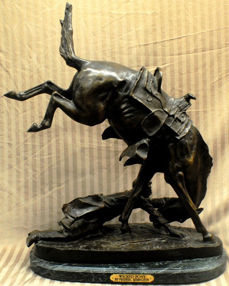 1 Frederic Remington “WICKED PONY” bronze sculpture Aug 25, 2012 Arus Auctions in MA