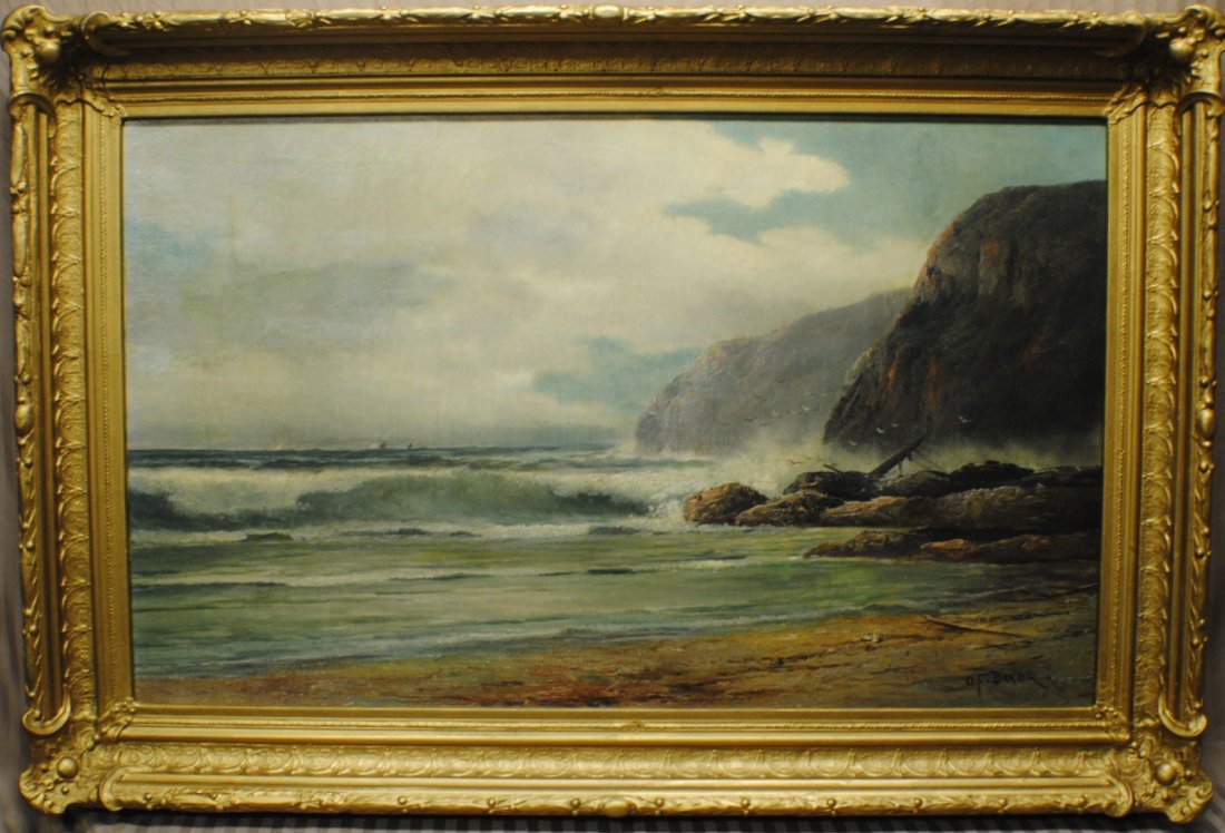 19’th Century O.F.Baker “After the Storm”: 19’th Century O.F.Baker “After the Storm” oil on canvas 22” x 30”, original museum quality heavy frame 28 ½” x 42 ½”