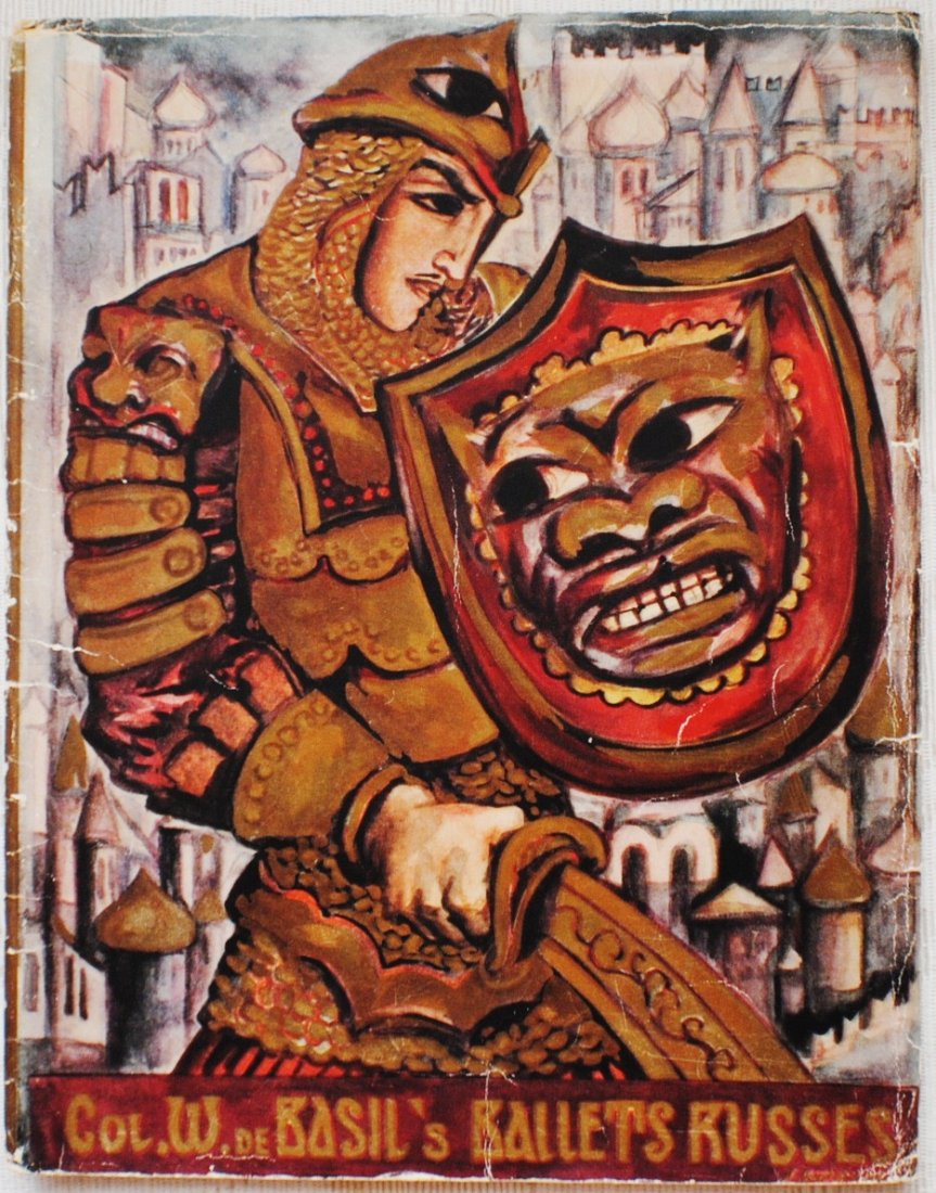 1936 – 1937 Col. W. de Basil's Ballets Russes booklet,: 1936 – 1937 Colonel W. de Basil's Ballets Russes booklet, cover by Natalia Gontcharova. 9 ½” x 12 ¼”, 76 p. with cover. Costumes and designs by Cecil Beaton, Pablo Picasso, Leon Bakst, Raoul D