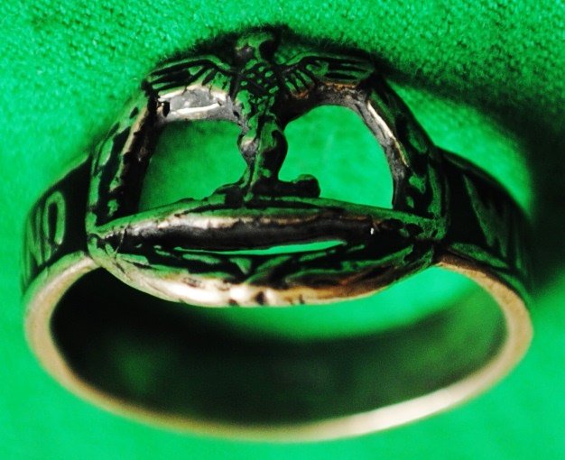 WWII German Nazi Submarine anti-British campaign ring: WWII German Nazi Submarine anti-British campaign ring. Tested silver, 80-90%
