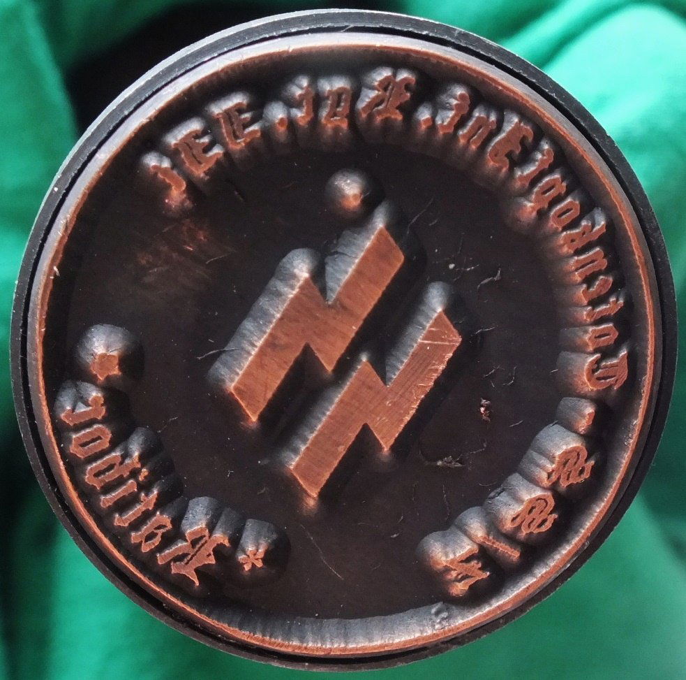 WWII German Nazi SS Tolenkopf rubber stamp