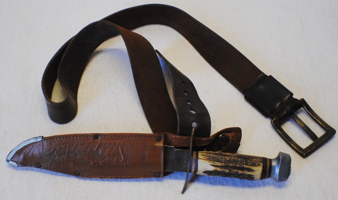 Edge Brand Germany Solingen Knife with sheath and belt: Edge Brand Germany Solingen Knife with sheath and belt