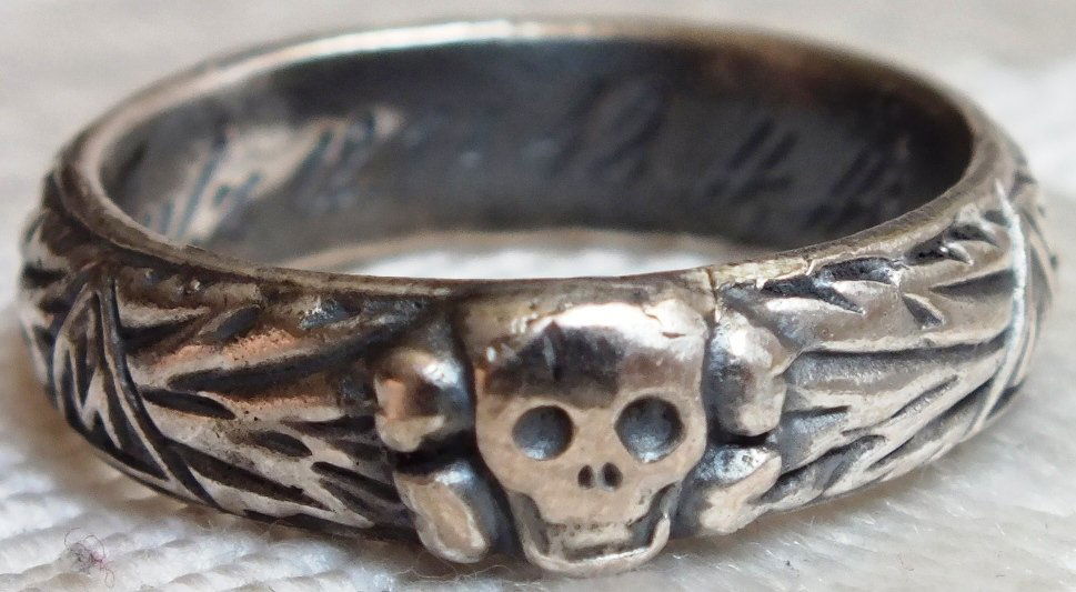 German Nazi SS wedding ring: German Nazi SS wedding silver ring. Engraved inside with the name, date and Himmler signature