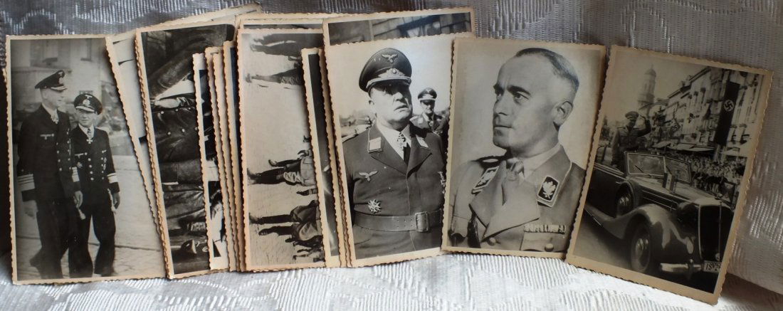Lot of 29 photos of Nazi high ranking officials: Goerri: Lot of 29 photos of Nazi high ranking officials: Goerring, Gebbels, Mussolini, etc. from Ukrainian archives. Every photo has a stamp of “Special Fund of Ukraine (USSR) Ministry of Internal Affairs��