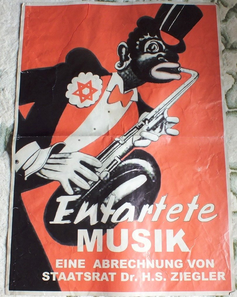 WWII German Nazi anti-Semitic poster: WWII German Nazi anti-Semitic poster 22” x 32”