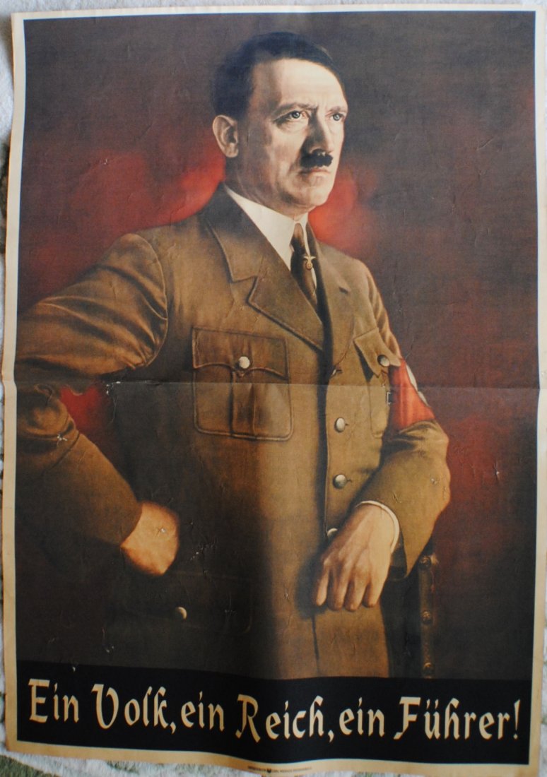 WWII German Nazi Adolf Hitler poster: WWII German Nazi Adolf Hitler poster 32" x 23"