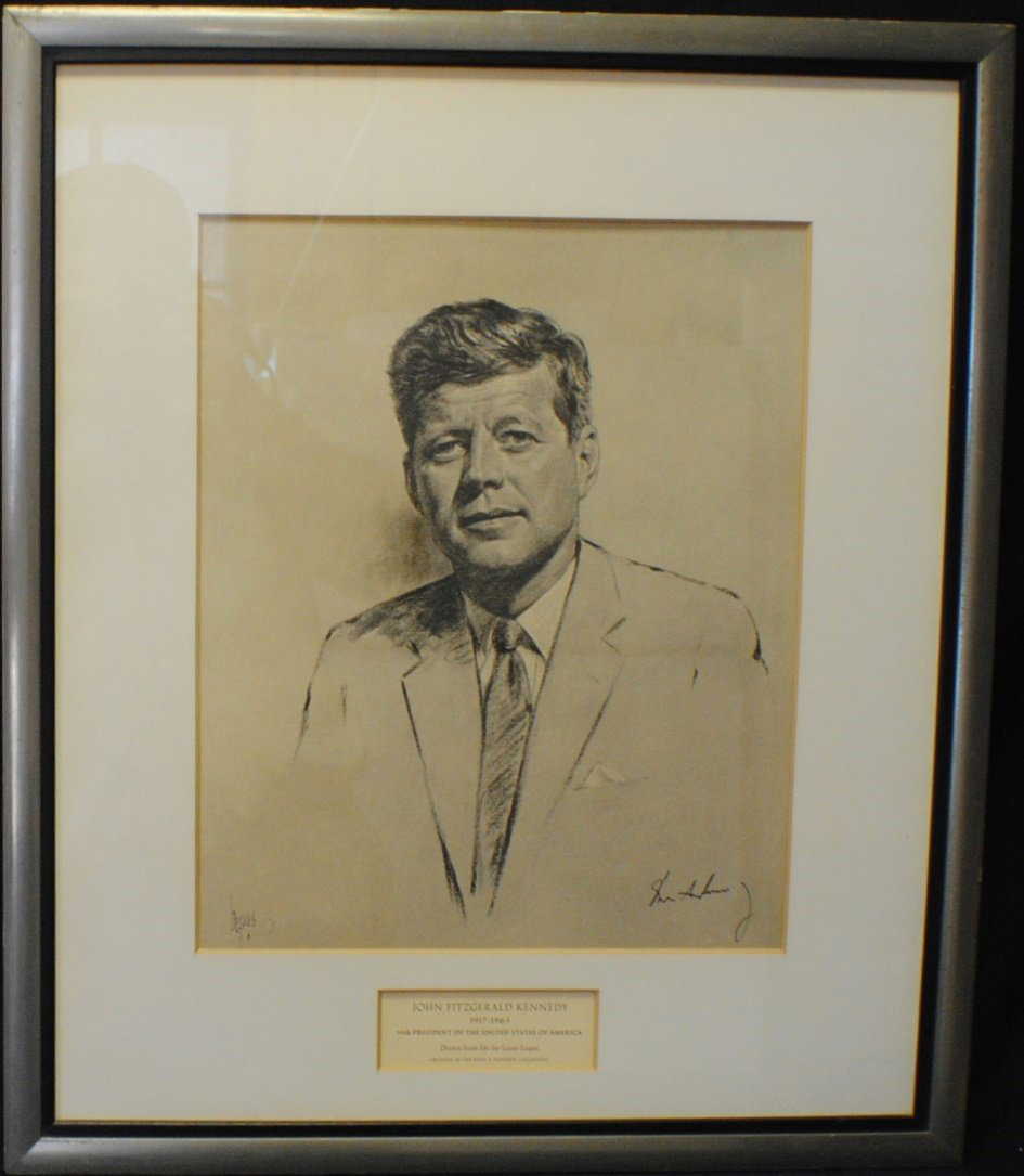 Louis Lupas. “Portrait of John Kennedy” print Louis Lupas. “Portrait of John Kennedy” print