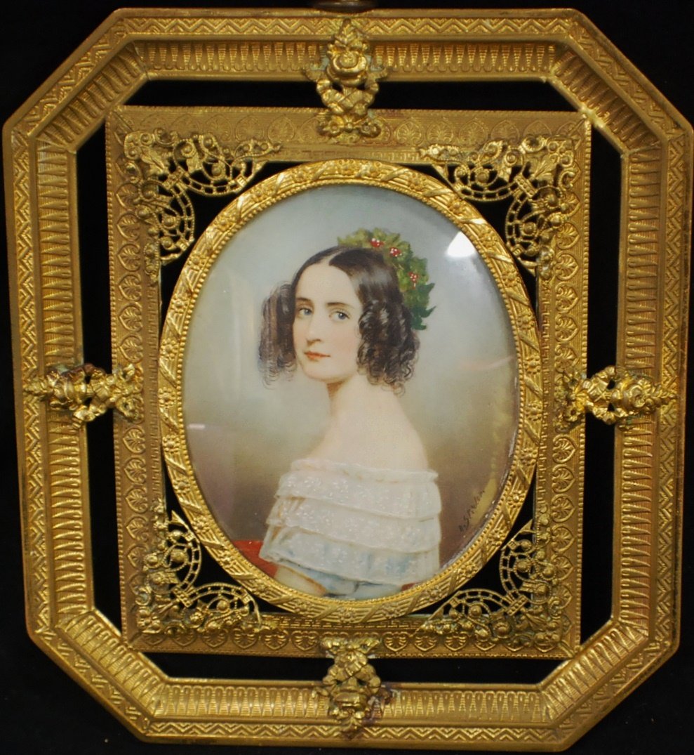 Joseph Carl Stieler "Princess of Bavaria Alexandra" po: Joseph Carl Stieler (1781 – 1858) Miniature portrait on Ivory, Princess of Bavaria Alexandra Joseph Carl Stieler (1781 – 1858) Miniature portrait of Princess of Bavaria Alexandra (1826 –1875) on