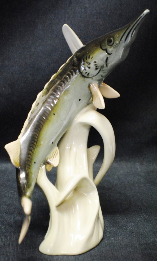 Royal Dux “Fish” figurine: Royal Dux “Fish” porcelain figurine 9” x 6”. Marked, has original sticker