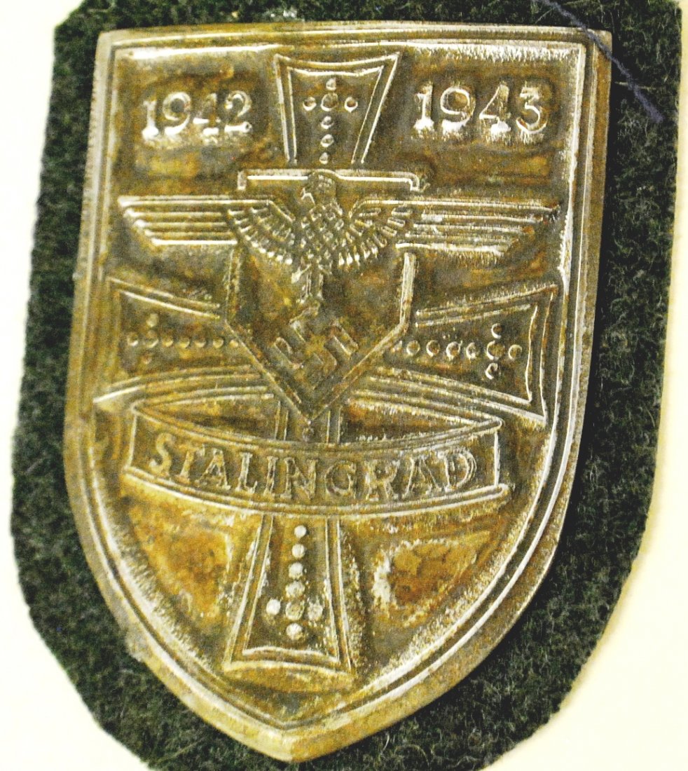 German Nazi Stalingrad shield: German Nazi Stalingrad shield. Age and authenticity unknown