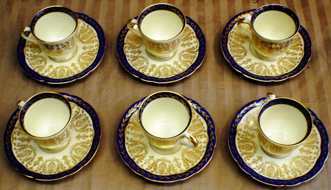 6 KPM Demitasse cups and saucers: 6 KPM Demitasse cups and saucers