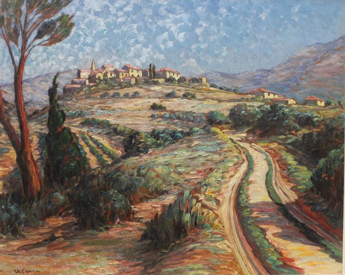 Charles Camoin (French, 1879 - 1965) "Vaucluse landscap: Charles Camoin (French, 1879 - 1965) "Vaucluse landscape" oil on Masonite 19 3/4" x 24 1/2". Signed lower left, inscribed and dated 1947 on the back. Provenance: Private collection in New York, sold a