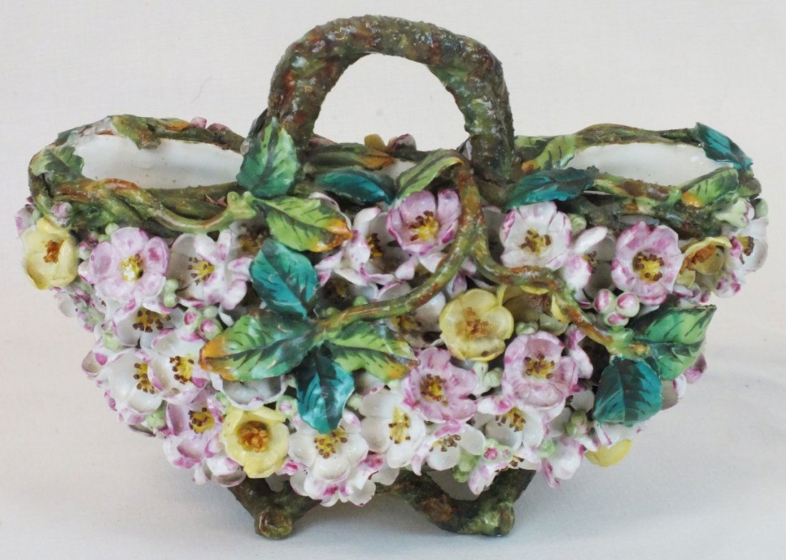 Dresden porcelain flower basket