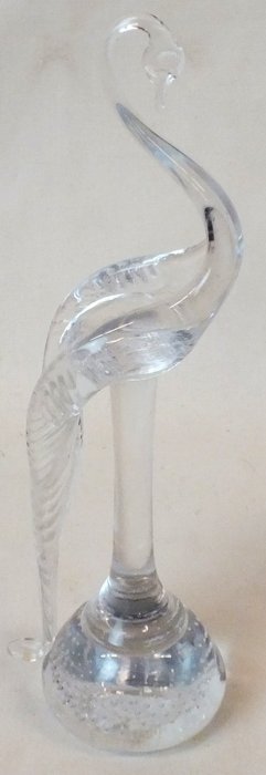 Pairpoint control buble glass crane sculpture: Pairpoint control buble glass crane sculpture 11 1/2" tall, 1.7 lb.