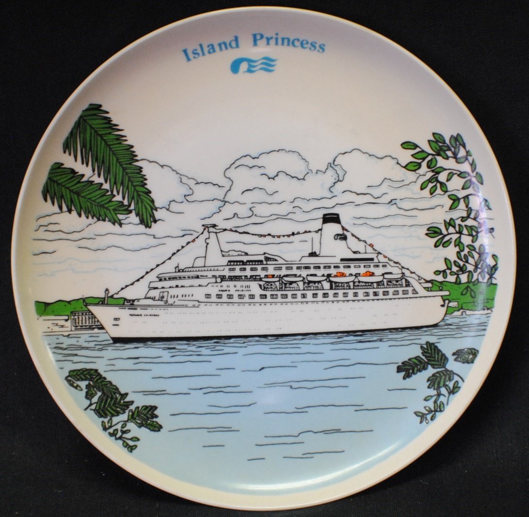 Porcelain plate from Island Princess cruise ship: Porcelain plate from Island Princess cruise ship